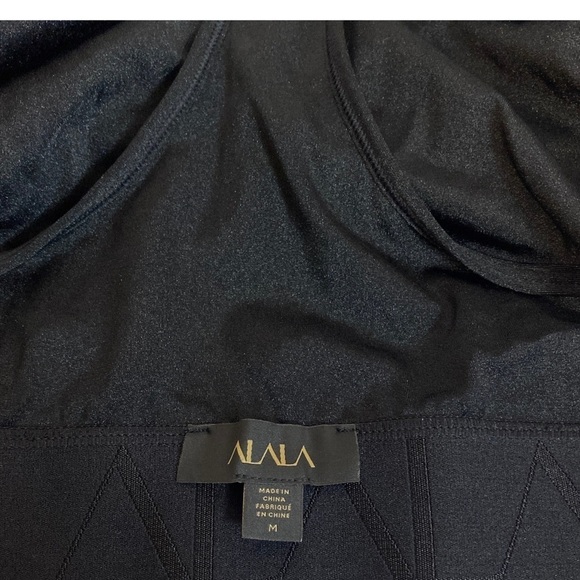 ALALA Sports Top Medium Black Racer Back Tank Ruched Side Ties - Picture 5 of 7